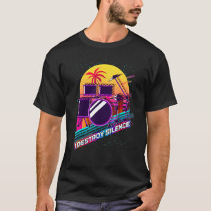 Coola Drummer som säger och citerar 80 s Retro Sti T Shirt