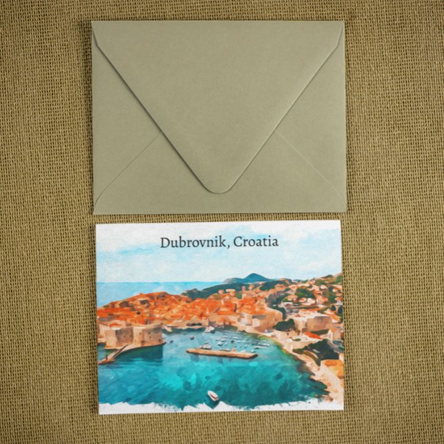 Coola Dubrovnik Kroatien Adria Kust Panorama Utsik Vykort (Dubrovnik historic port croatia postcard)