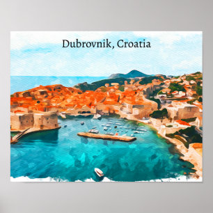 Coola Dubrovnik Kroatien Adria Kusten Panorama Vie Poster