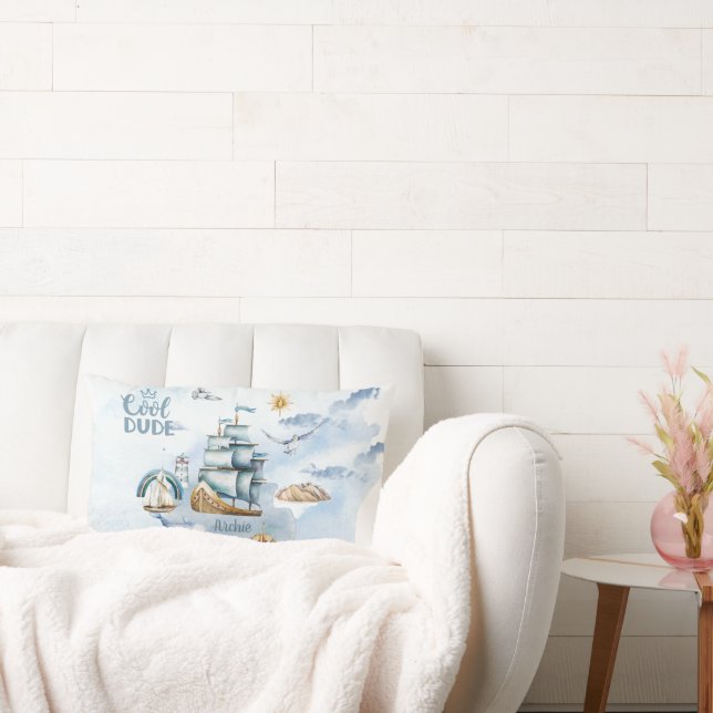 Coola dude-fartyget i havet Anpassningsbart Lumbarkudde (Soffa)