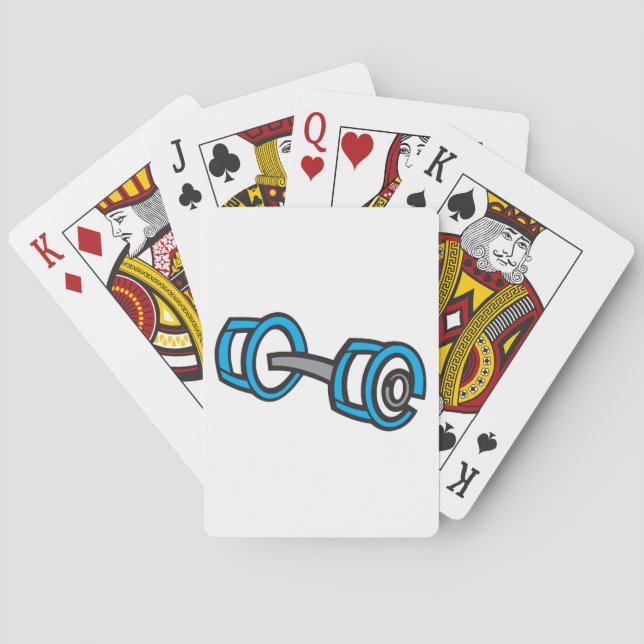 Coola Dumbbell Fitness Blue och Grått Gym Graphic Casinokort (Baksidan)