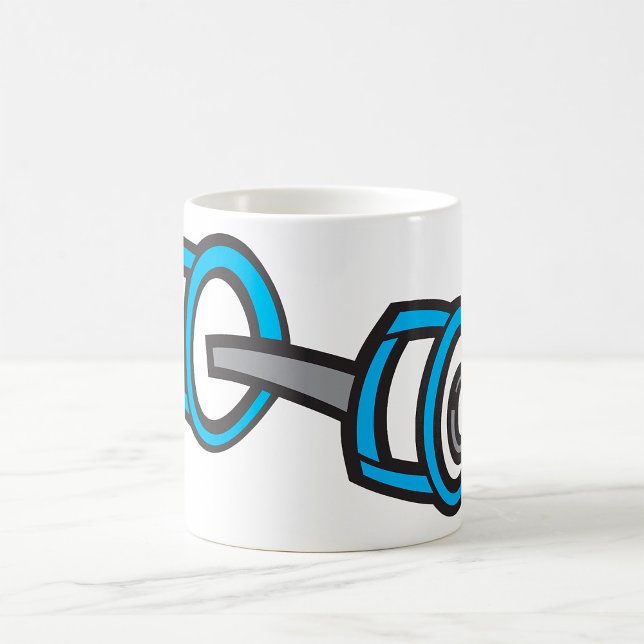 Coola Dumbbell Fitness Blue och Grått Gym Graphic Kaffemugg (Skapare uppladdad)
