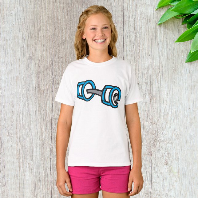 Coola Dumbbell Fitness Blue och Grått Gym Graphic T Shirt (Skapare uppladdad)