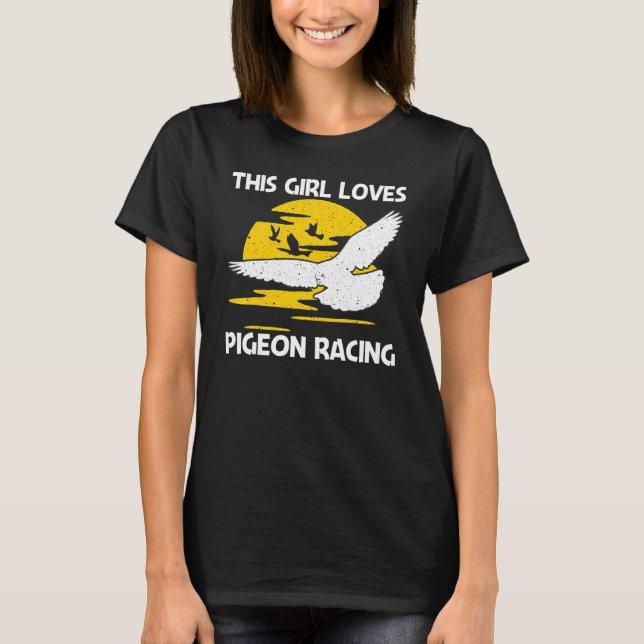 Coola Duvhönsracing För Flickor Barn Hemma Duvhöns T Shirt (Framsida)
