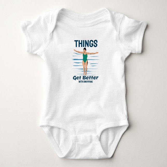 Coola dykning - Sak får bättre med simning T Shirt (Framsida)