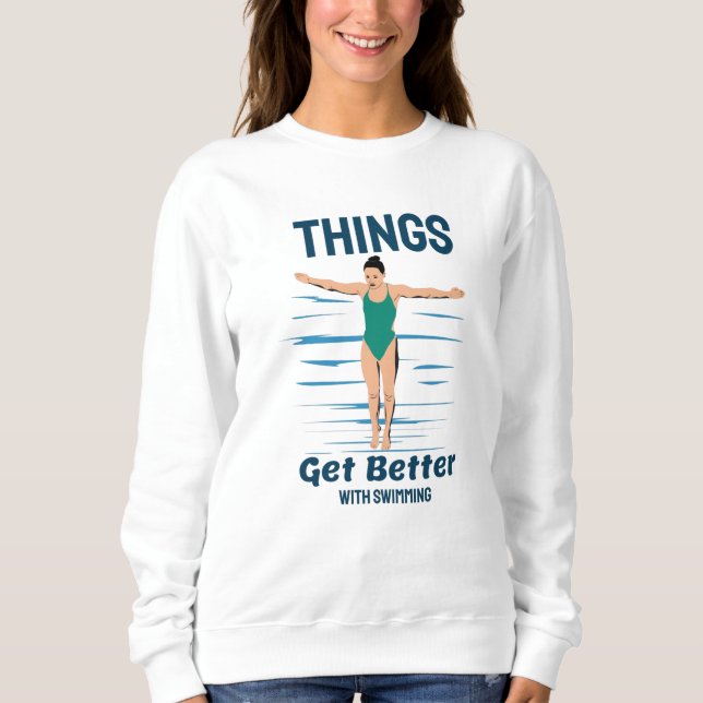 Coola dykning - Sak får bättre med simning T Shirt (Framsida)