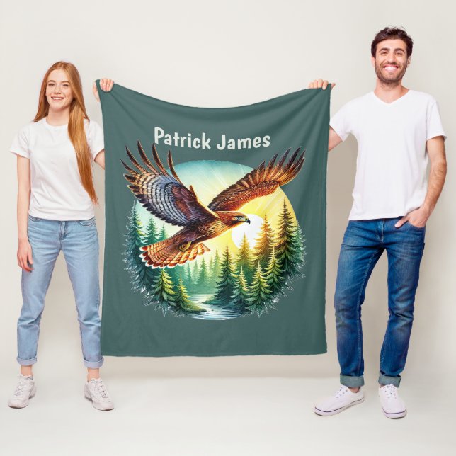 Coola Eagle älskare add namn Fleecefilt (På plats)
