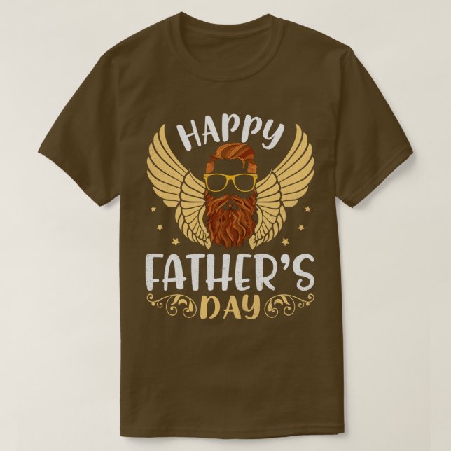 Coola Eagle Bearded Man Lycklig Far Day Pappa Papp T Shirt (Design framsida)