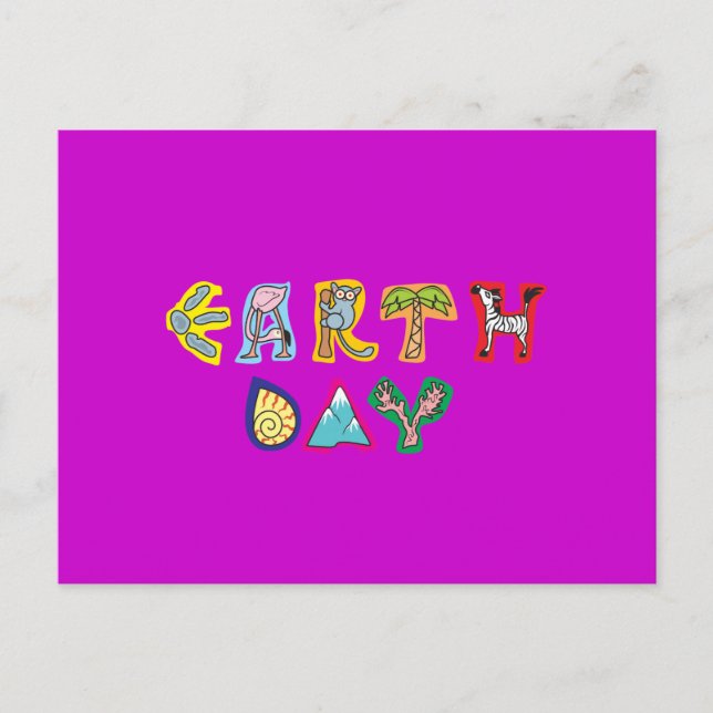 Coola Earth Day Anpassningsbar-inbjudan Lila Viole Inbjudan Vykort (Framsida)