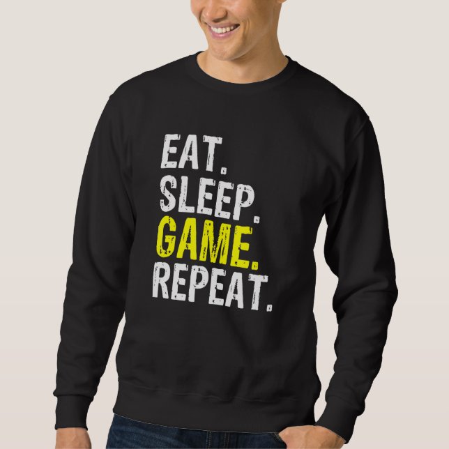 Coola Eat-viloläge Upprepa spel och spelmedlemskap Lång Ärmad Tröja (Framsida)