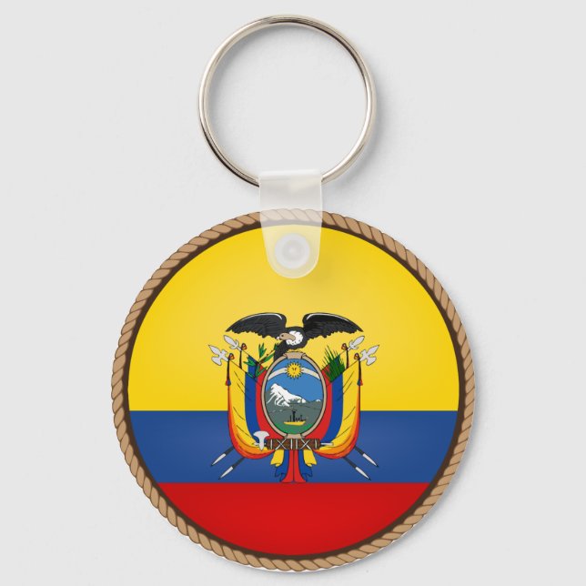 Coola Ecuador Flagga Seal Nyckelring (Framsida)