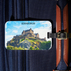 Coola Edinburgh Scotland Castle Painting Bagagebricka