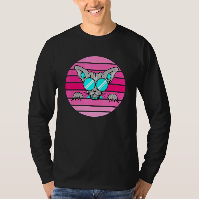 Coola Egyptian Retro Cat Sunset T Shirt (Framsida)