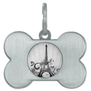 Coola Eiffel Torn snurrar dörrhandfat Namnbricka Husdjur