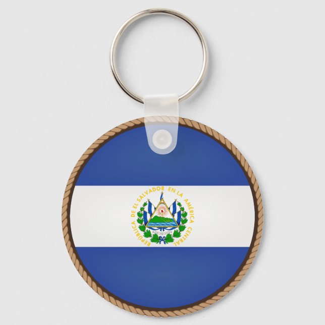 Coola El Salvador Flagga Seal Nyckelring (Framsida)