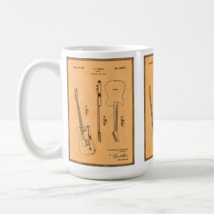 Coola Electric Guitar Patent Retro Art Kaffemugg