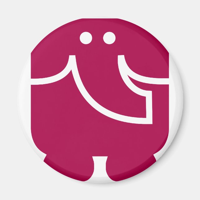 Coola Elefantsymboldesign Magnet (Framsidan)