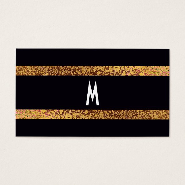 Coola Elegant Black/Guld Modern Retro-Spara - aktu Visitkort (Framsidan)
