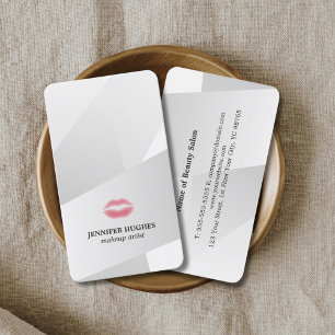 Coola Elegant Faux Silver Geometric Makeup Artist Visitkort