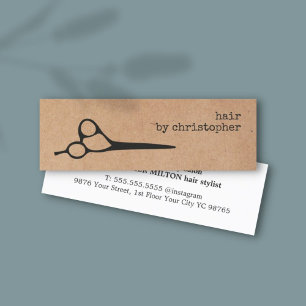 Coola Elegant Kraft Papper Black Scissor Hairstyli Mini Visitkort