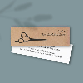 Coola Elegant Kraft Papper Black Scissor Hairstyli Mini Visitkort