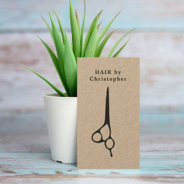 Coola Elegant Kraft Papper Black Scissor Hairstyli Visitkort