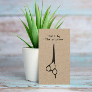 Coola Elegant Kraft Papper Black Scissor Hairstyli Visitkort
