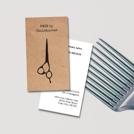 Coola Elegant Kraft Papper Black Scissor Hairstyli Visitkort