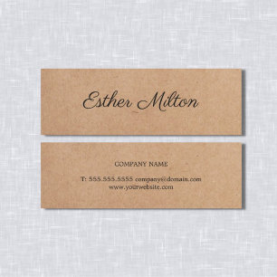 Coola Elegant Kraft Papper handskriftskonsult Mini Visitkort