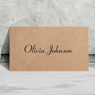 Coola Elegant Kraft Papper handskriftskonsult Visitkort