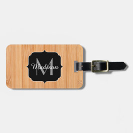 Coola elegant Ljusbrun bambovirke Monogram Bagagebricka