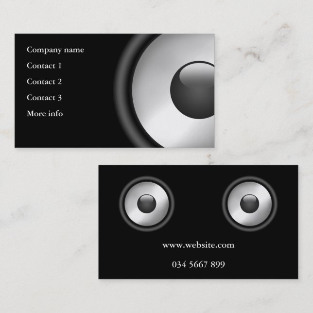 Coola Elegant Music Speaker-design Visitkort (Fram/baksida)