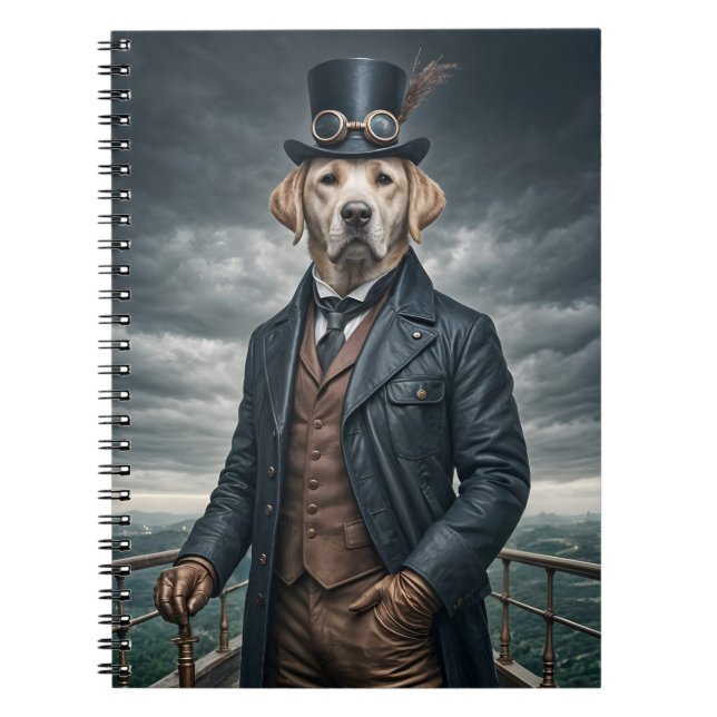 Coola Elegant Victorian Steampunk Labrador Hund Ar Anteckningsbok (Framsidan)
