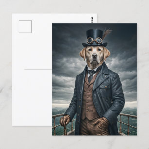 Coola Elegant Victorian Steampunk Labrador Hund Ar Vykort