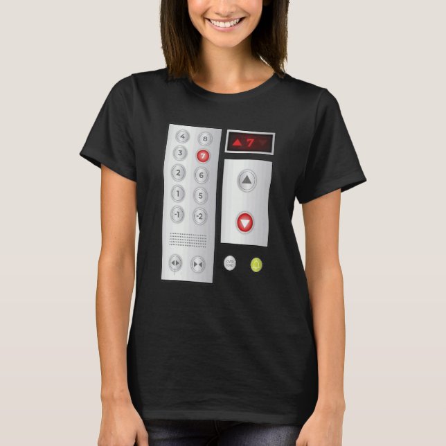 Coola Elevator Buttons Manar Kvinnor Hiss Hallowee T Shirt (Framsida)