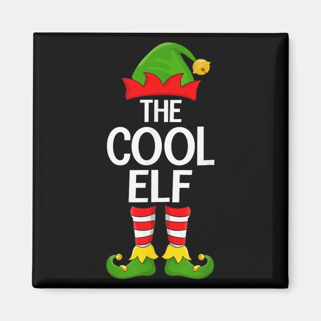 Coola Elf Julafton Matching Family Elf Squad-jul Magnet (Framsidan)