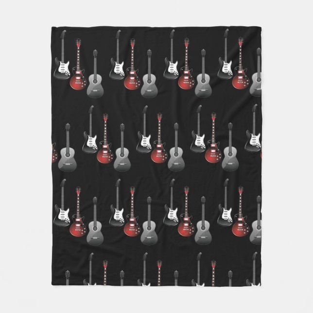 Coola elgitarrer för musikälskare present fleecefilt (Framsidan)