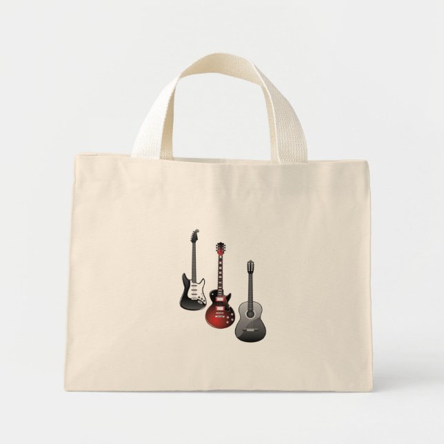 Coola elgitarrer för musikälskare present mini tygkasse (Framsidan)