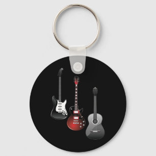 Coola elgitarrer för musikkärlekare Anpassad prese Nyckelring