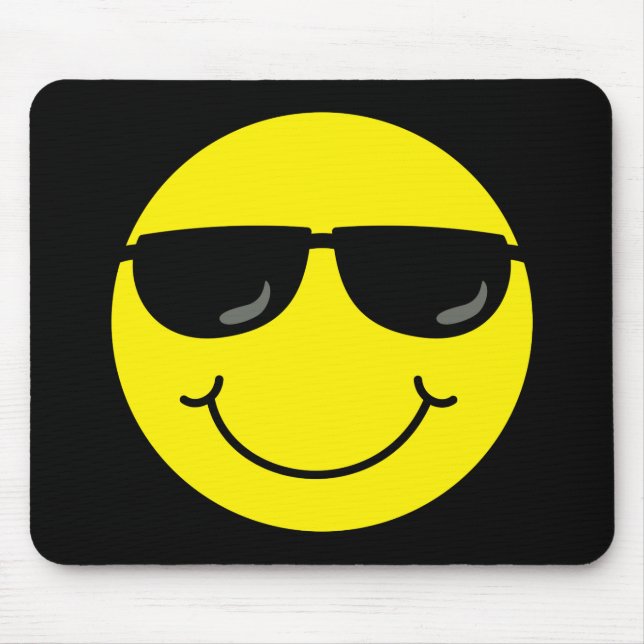 Coola Emoji Ansikte Sunglass på Black Musmatta (Framsidan)