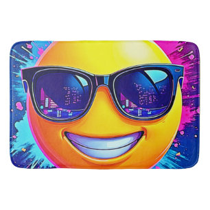 Coola 😎 Emoji Stänk Roligt Badrumsmatta