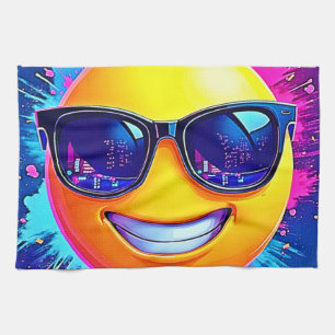 Coola 😎 Emoji Stänk Roligt Kökshandduk