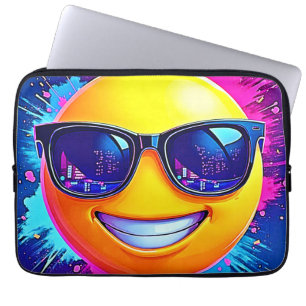 Coola 😎 Emoji Stänk Roligt Laptop Fodral