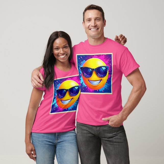 Coola 😎 Emoji Stänk Roligt T Shirt (Unisex)