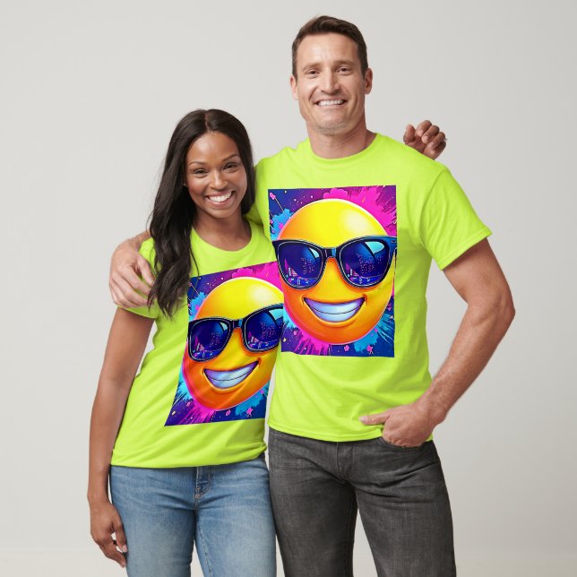 Coola 😎 Emoji Stänk Roligt T Shirt (Unisex)