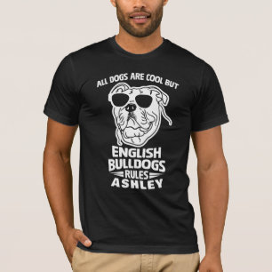 Coola Engelsk Bulldog Regel Hund T Shirt