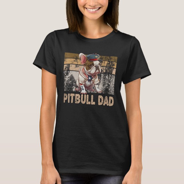 Coola Engelsk Pitbull Pappa Pitbull Owner Hund Far T Shirt (Framsida)