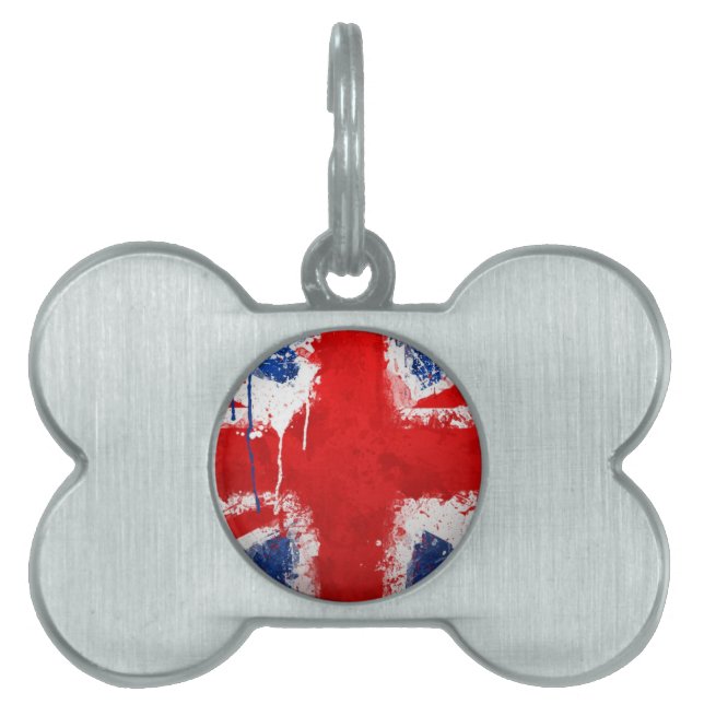 Coola England flagga Namnbricka Husdjur (Framsidan)