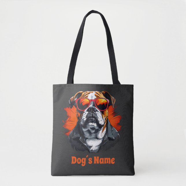 Coola English Bulldog with Sunglasses Tygkasse (Framsida)