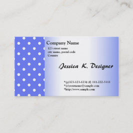 coola, enkel, elegant blå polka dots-företagsbil visitkort